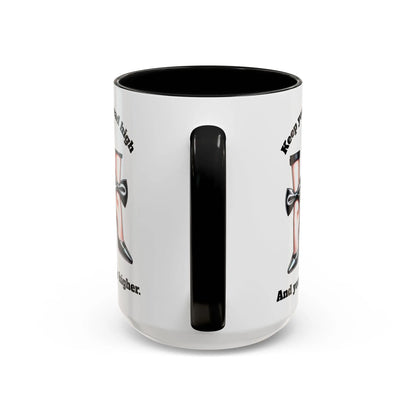 Inspirational Woman Empowerment Accent Mug, Love. Badass. Zen Printify