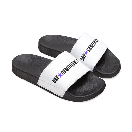UNF★CKWITHABLE-ISH™ Streetwear Style Women’s Slides, Purple-Star Edition