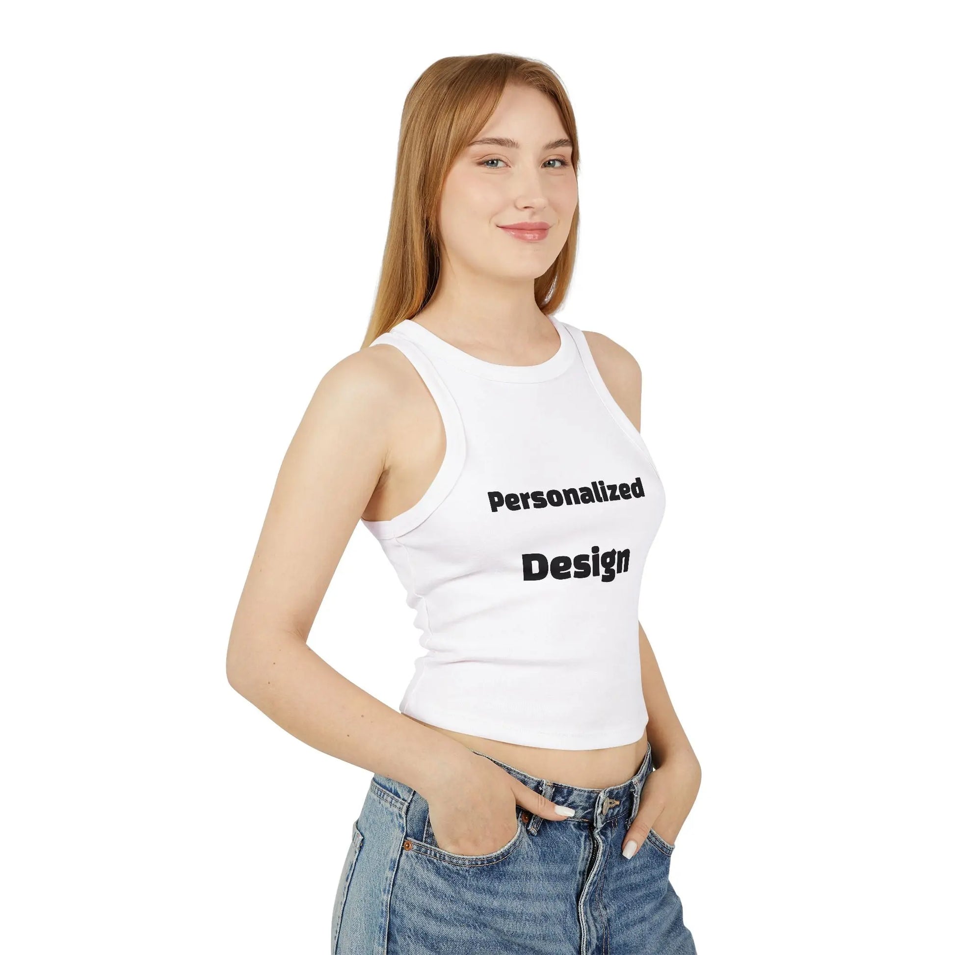 The Bean Grind™ Personalized Women's Rib Racer Tank Top Printify