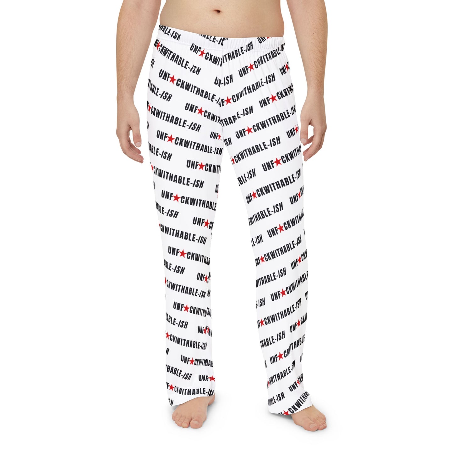 UNF★CKWITHABLE-ISH Men's Lounge Pants – White with Red Star