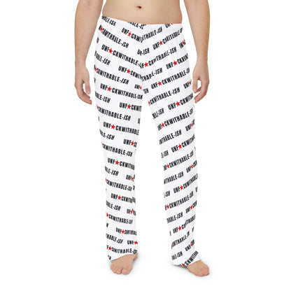 UNF★CKWITHABLE-ISH Men's Lounge Pants – White with Red Star