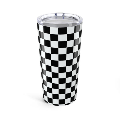 Retro-Rebel Unf★ckwithable-ish Tumbler, Black White Checker, Electric Blue