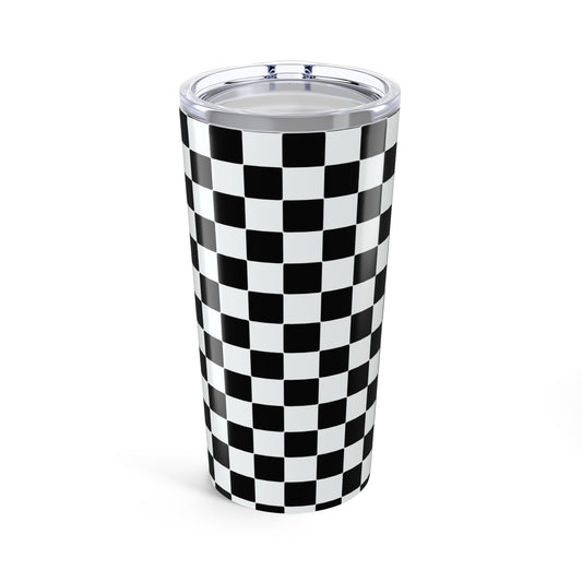 Retro-Rebel Unf★ckwithable-ish Tumbler, Black White Checker, Electric Blue