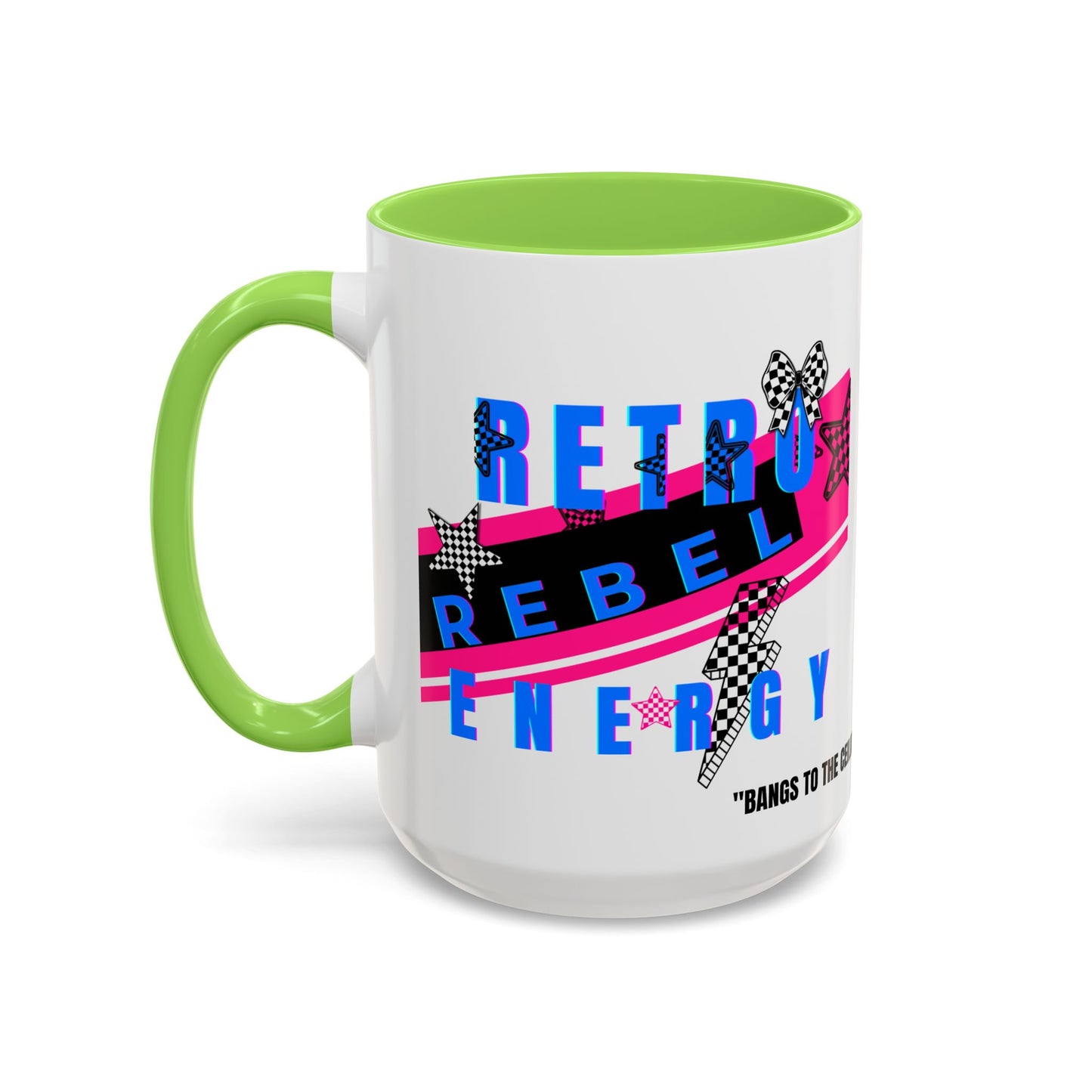 Retro Rebel Mug, 90s Pop Culture Nostalgia, "Bangs to the Ceiling"