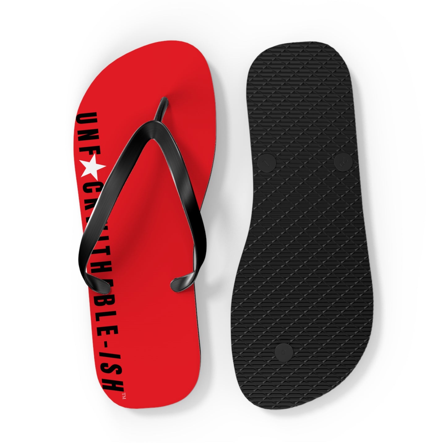UNF★CKWITHABLE-ISH™ Flip Flops Black, Red/White