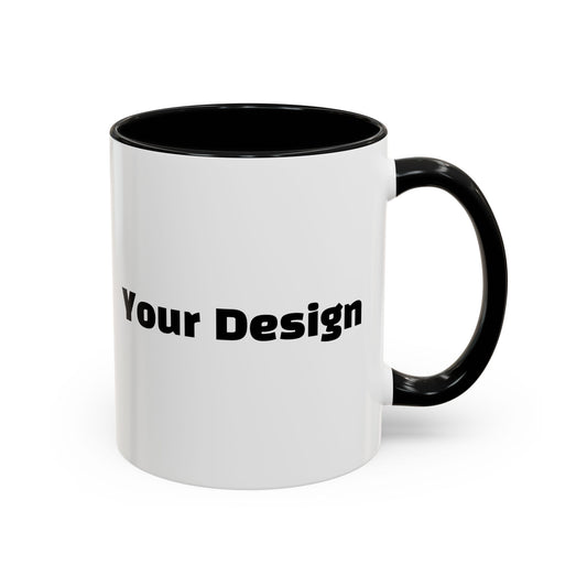 Custom Accent Coffee Mug, Personalized Design, Variety Colors