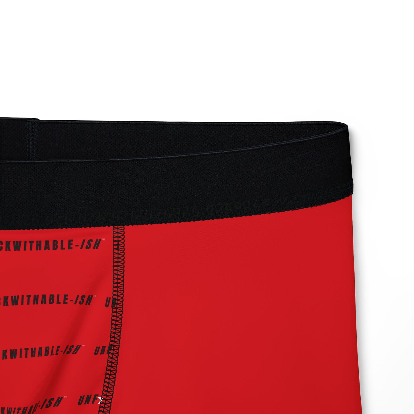 UNF★CKWITHABLE-ISH™ Boxer Briefs – Classic Red All-Over, Warning: Extreme Confidence In This Package