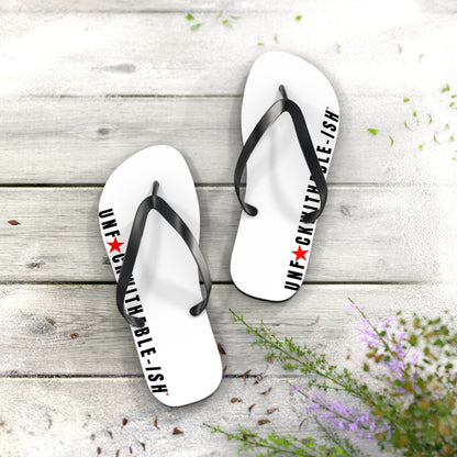 UNF★CKWITHABLE-ISH™ Flip Flops Black/Red Star