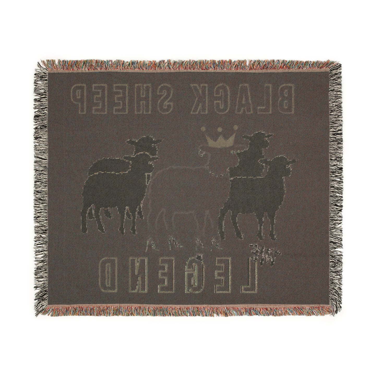 Black Sheep “The Legend” Oversized Woven Blanket 80x60 – Premium Cotton, Savage Comfort