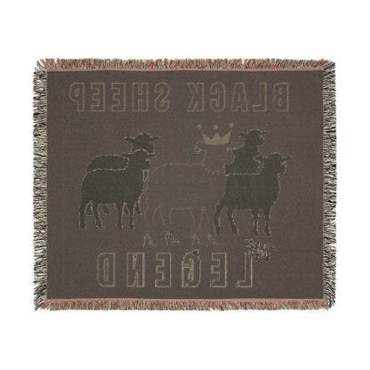 Black Sheep “The Legend” Oversized Woven Blanket 80x60 – Premium Cotton, Savage Comfort