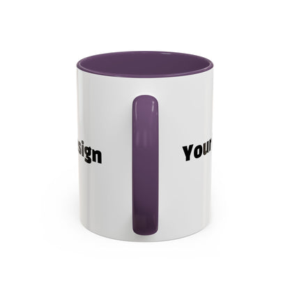 Custom Accent Coffee Mug, Personalized Design, Variety Colors