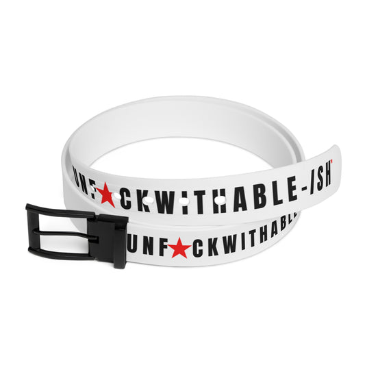 UNF★CKWITHABLE-ISH™ Belt White, Black/Red Star