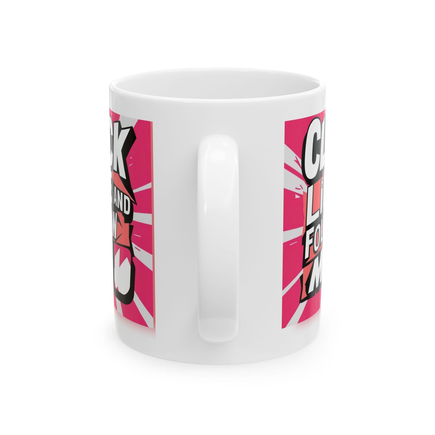 TikTok Inspired Mug, Click Like and Follow Me