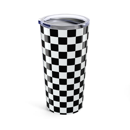 Retro-Rebel Unf★ckwithable-ish Tumbler, Black White Checker, Electric Blue