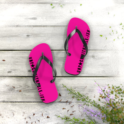 UNF★CKWITHABLE-ISH™ Flip Flops Hot Pink Star
