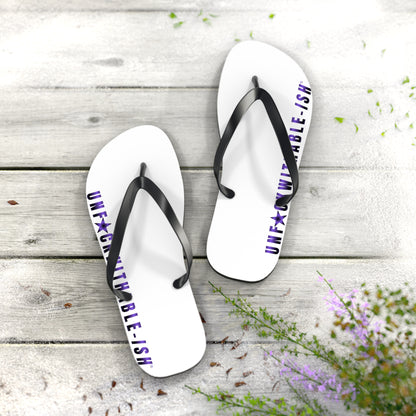 UNF★CKWITHABLE-ISH™ Flip Flips White with Gradient Purple/Purple