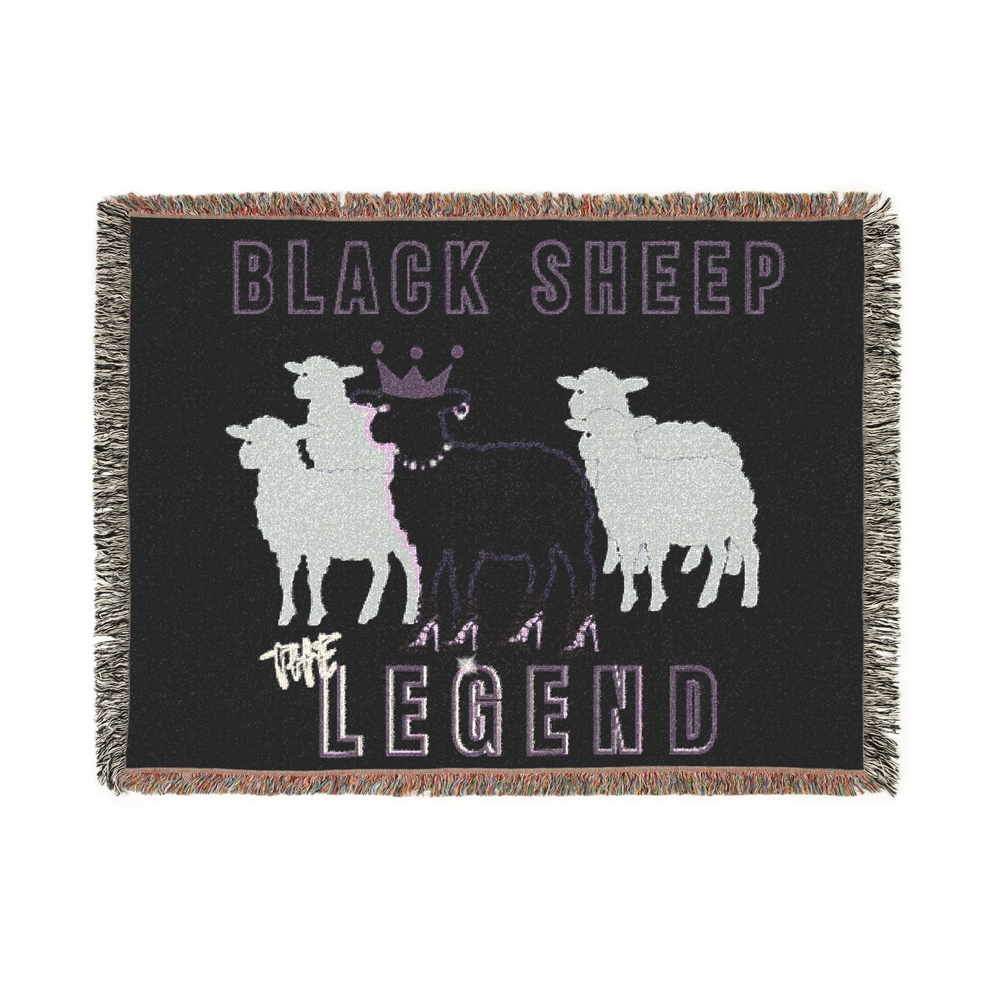 Black Sheep “The Legend” Oversized Woven Blanket 80x60 – Premium Cotton, Savage Comfort