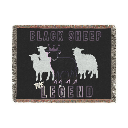 Black Sheep “The Legend” Oversized Woven Blanket 80x60 – Premium Cotton, Savage Comfort