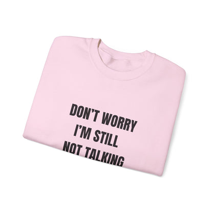 Funny Crewneck Heavy-Weight Sweatshirt - Don't Worry I'm Still Not Talking About You