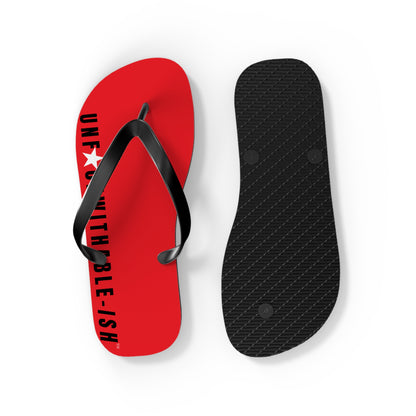 UNF★CKWITHABLE-ISH™ Flip Flops Black, Red/White