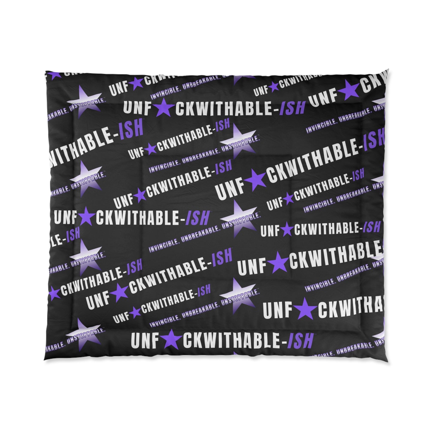 UNF★CKWITHABLE-ISH + Unstoppable Purple Star/ Black Comforter