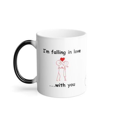 Hidden Message Color Changing Mug, I think I'm Falling In Love - Color Morphing