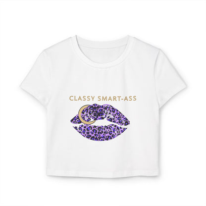 Classy Smart-Ass Women's Cropped Baby Tee Organic Cotton