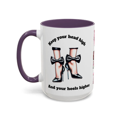 Inspirational Woman Empowerment Accent Mug, Love. Badass. Zen Printify