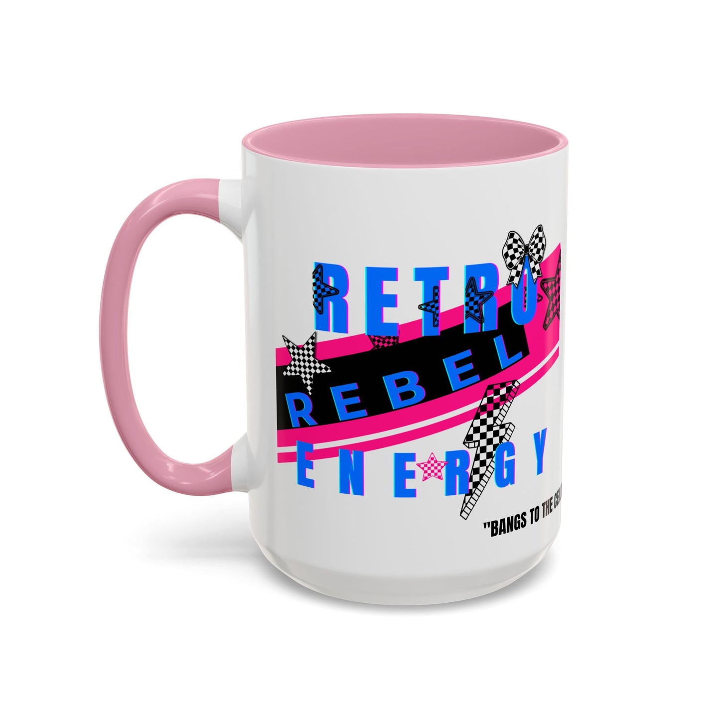 Retro Rebel Mug, 90s Pop Culture Nostalgia, "Bangs to the Ceiling"