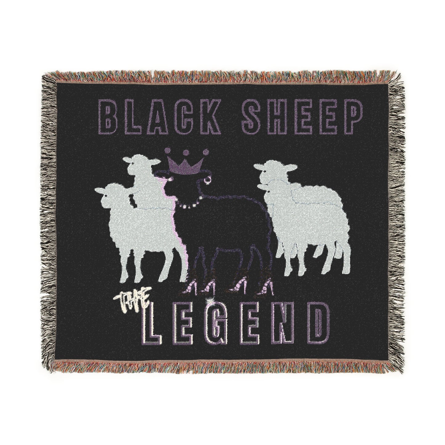 Black Sheep “The Legend” Oversized Woven Blanket 80x60 – Premium Cotton, Savage Comfort