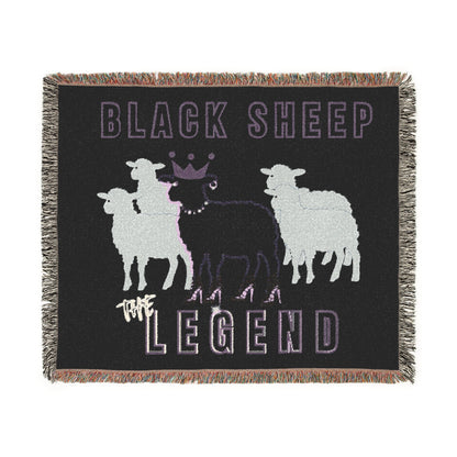 Black Sheep “The Legend” Oversized Woven Blanket 80x60 – Premium Cotton, Savage Comfort
