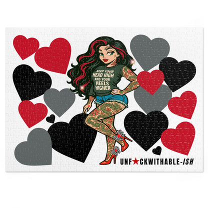 Adult Jigsaw Puzzle, Skarlitt Recovery Queen Tattooed Heart