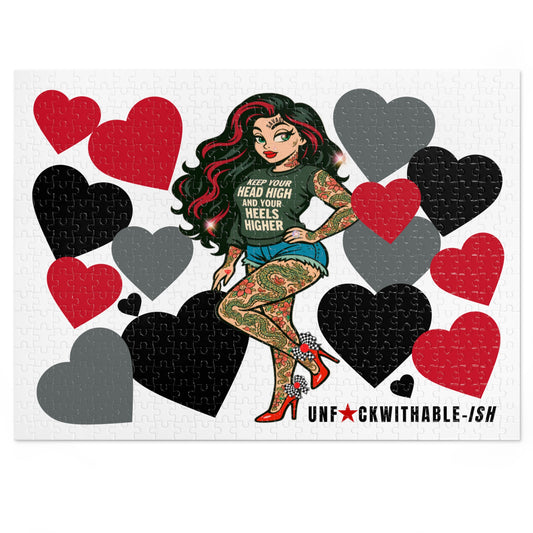 Adult Jigsaw Puzzle, Skarlitt Recovery Queen Tattooed Heart