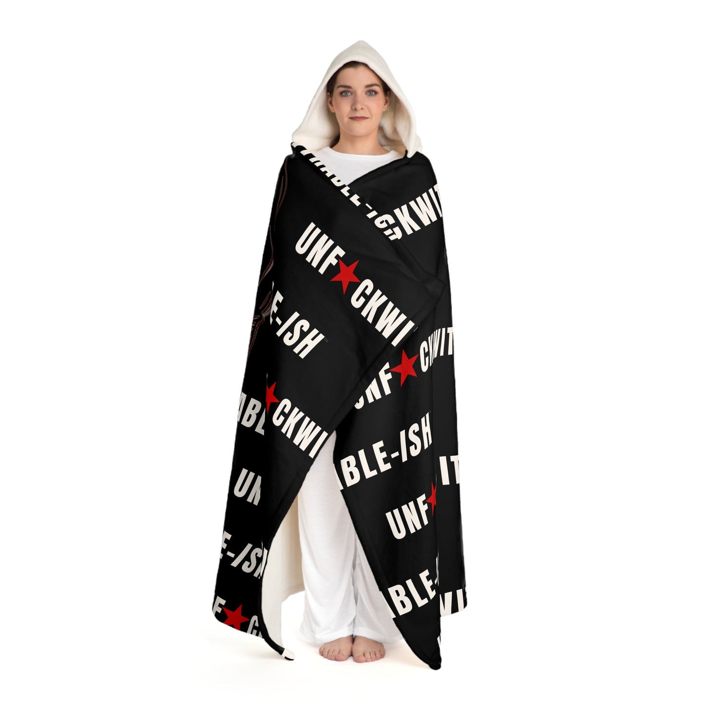 The UNF★CKWITHABLE-ISH Hooded Sherpa Blanket — Skarlitt Blackout Edition (Signature Drop)