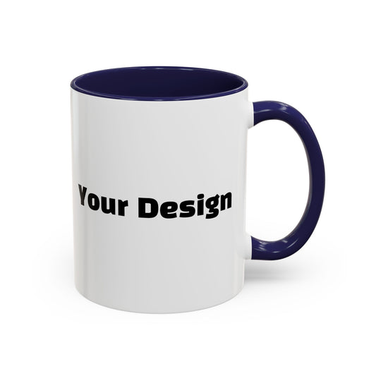 Custom Accent Coffee Mug, Personalized Design, Variety Colors