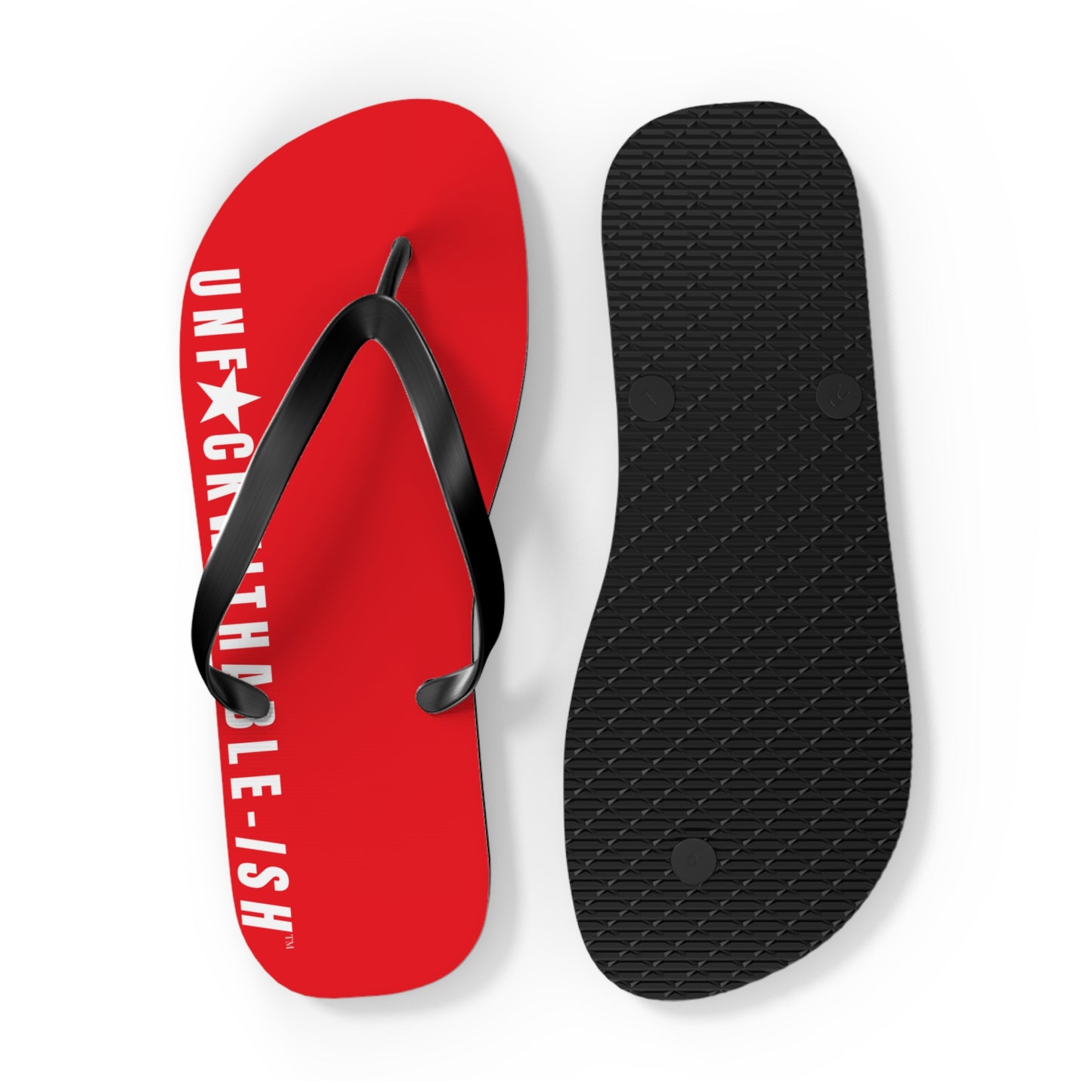 UNF★CKWITHABLE-ISH™ Flip Flops Red, White Star