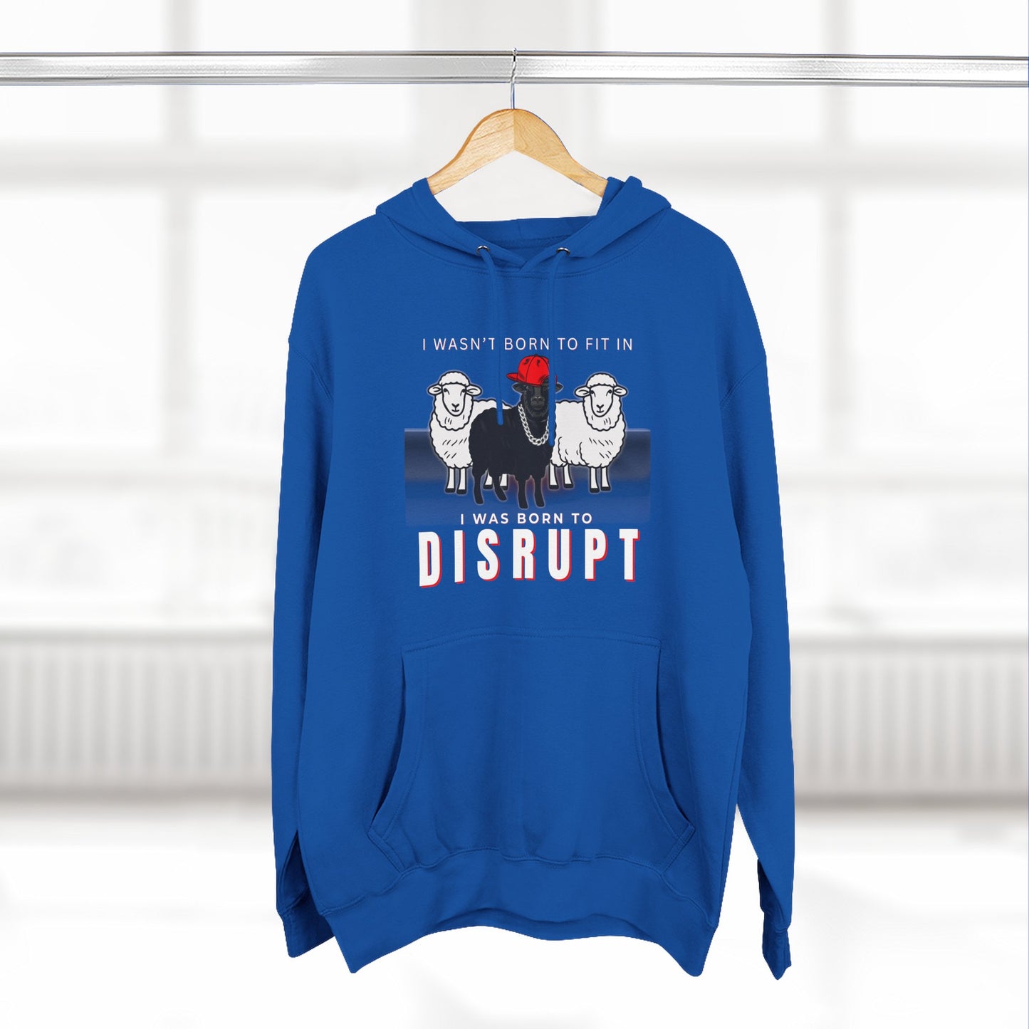 Streetwear Fashion French Terry Hoodie, Black Sheep - Born to Disrupt Edition