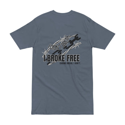 I Broke Free Men’s Sobriety Shirt – Heavyweight Recovery Tee