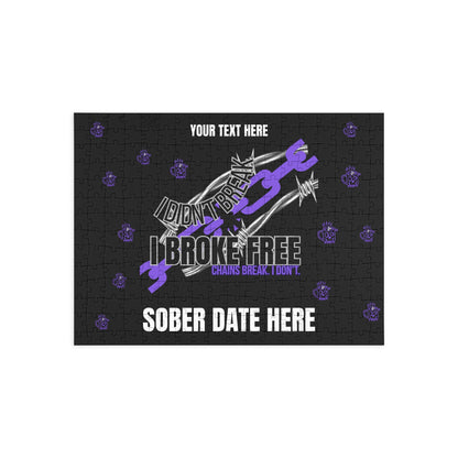 I Broke Free – Custom Jigsaw Puzzle, Sober Date 💜 LIMITED EDITION Printify