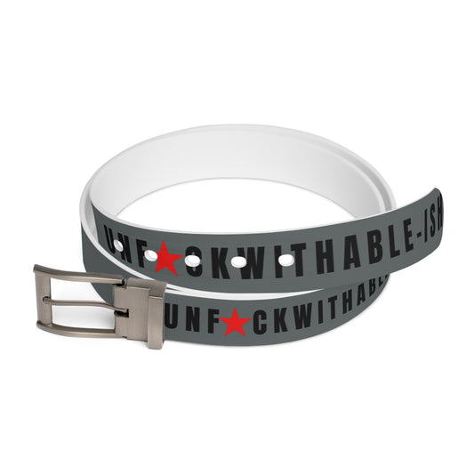 UNF★CKWITHABLE-ISH™ Belt Gun Metal Grey, Black/Red Star