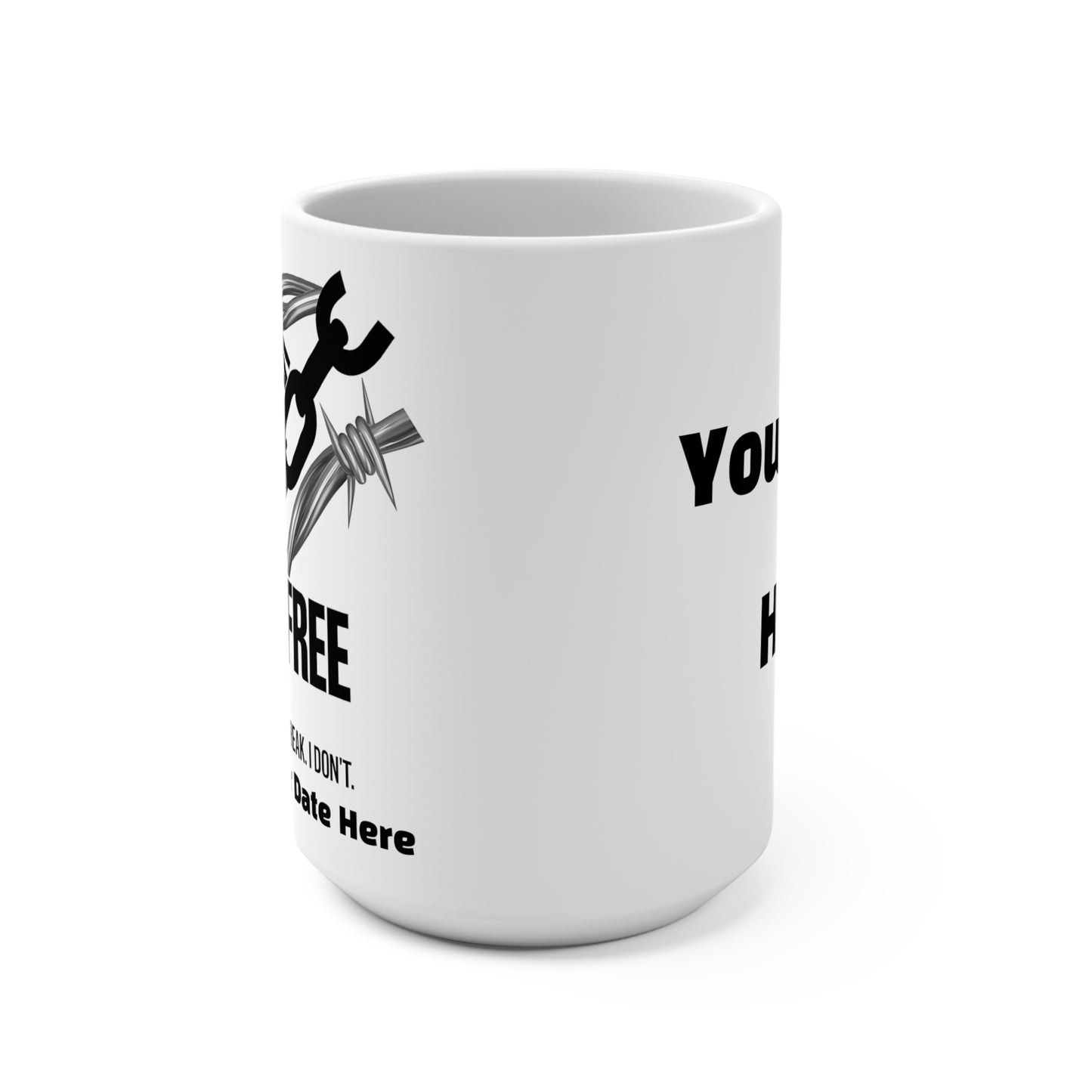 “I Broke Free” Black Chain Recovery Gift Bundle – Custom Teddy, Men’s Tee, Vinyl Sticker, Mug - Custom Sober Date (Limited Edition)