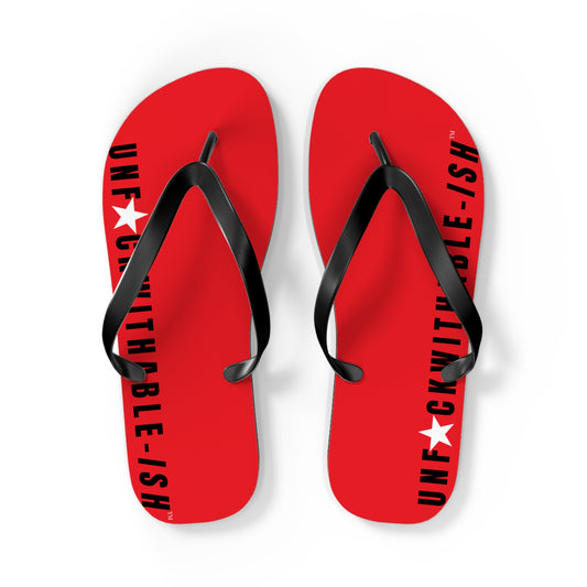UNF★CKWITHABLE-ISH™ Flip Flops Black, Red/White