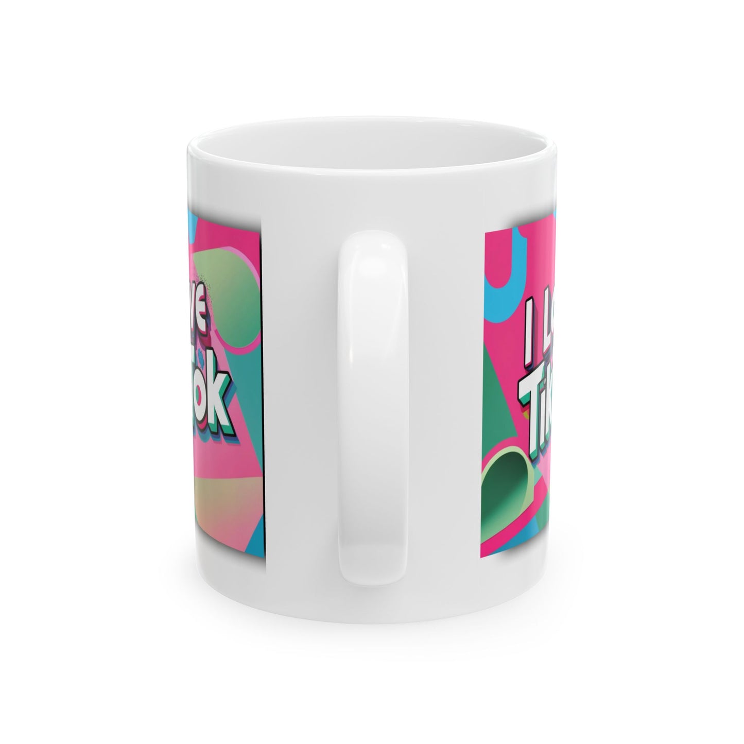 TikTok Inspired Mug, I love TikTok Pink & Green