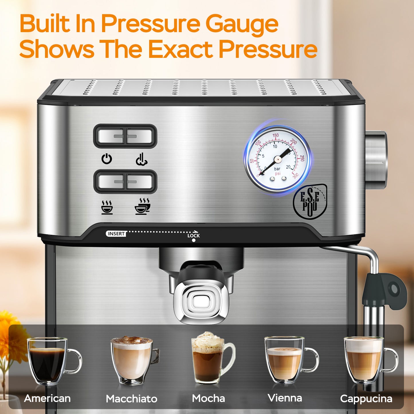 HomeBarista Elite – 20-Bar Stainless Steel Espresso Maker + Frother LOW PRICE