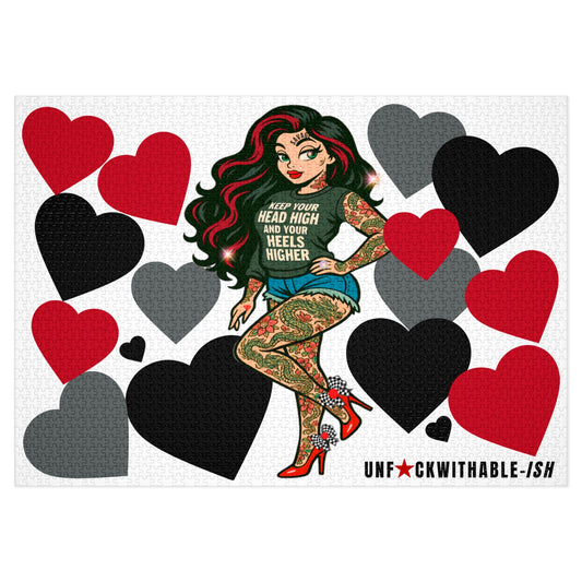 Adult Jigsaw Puzzle, Skarlitt Recovery Queen Tattooed Heart