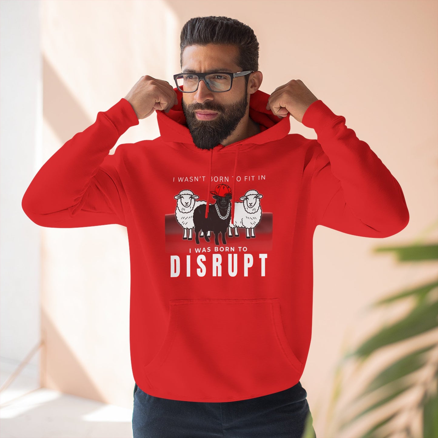Streetwear Fashion French Terry Hoodie, Black Sheep - Born to Disrupt Edition
