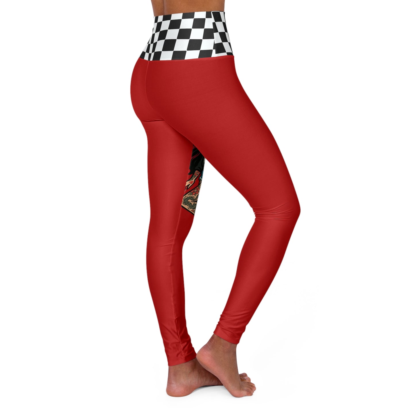 Rebel Tattoo Babe High-Waisted Leggings, Keep Your Head High, Heels Higher