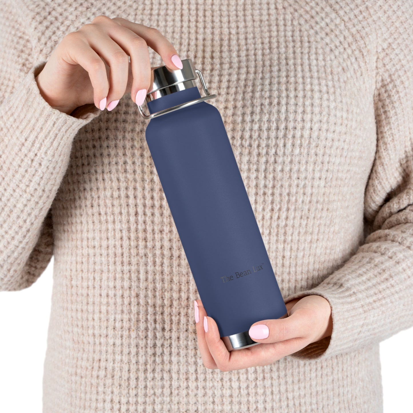 The Bean Lux™ Premium Water Bottle, Copper Vacuum Insulated 22oz - Stylish + Functional, 3 Colors