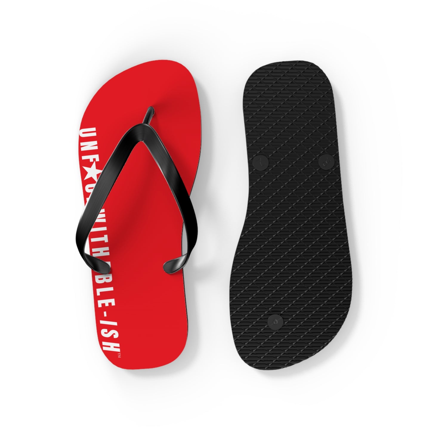 UNF★CKWITHABLE-ISH™ Flip Flops Red, White Star