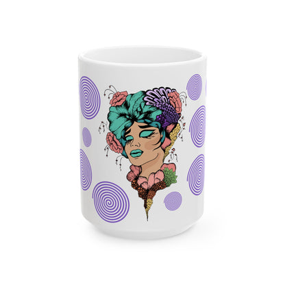 Inspirational Ceramic Mug, Good Energy